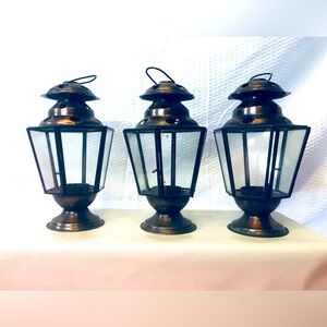 3 Brass Tealight Lanterns